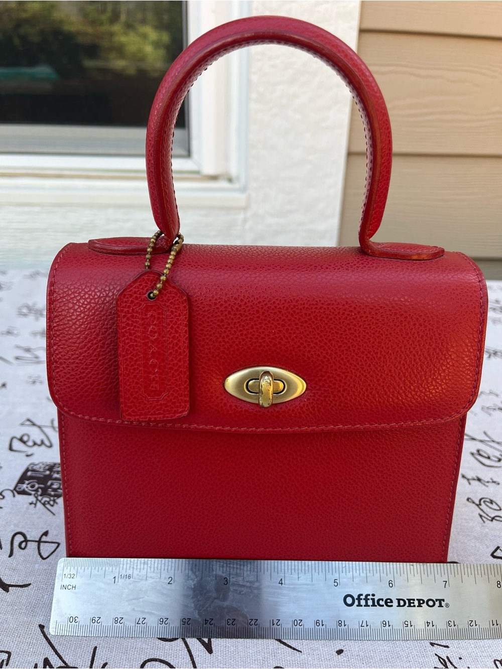 Coach MINI Vintage E6E 4413 Red Madison Gracie Leather Handbag - Made in Italy - Picture 3 of 16